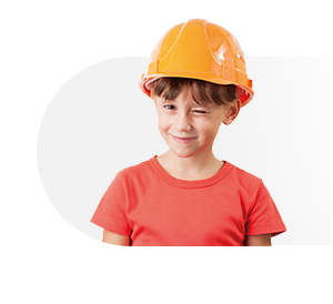 Boy with helmet