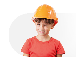 Boy with helmet